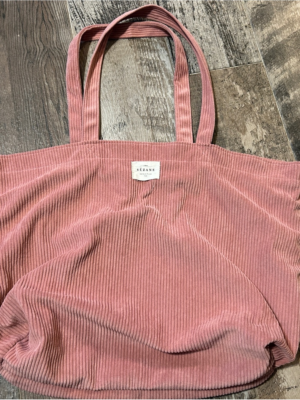 Sézane Rose Corduroy Tote Bag